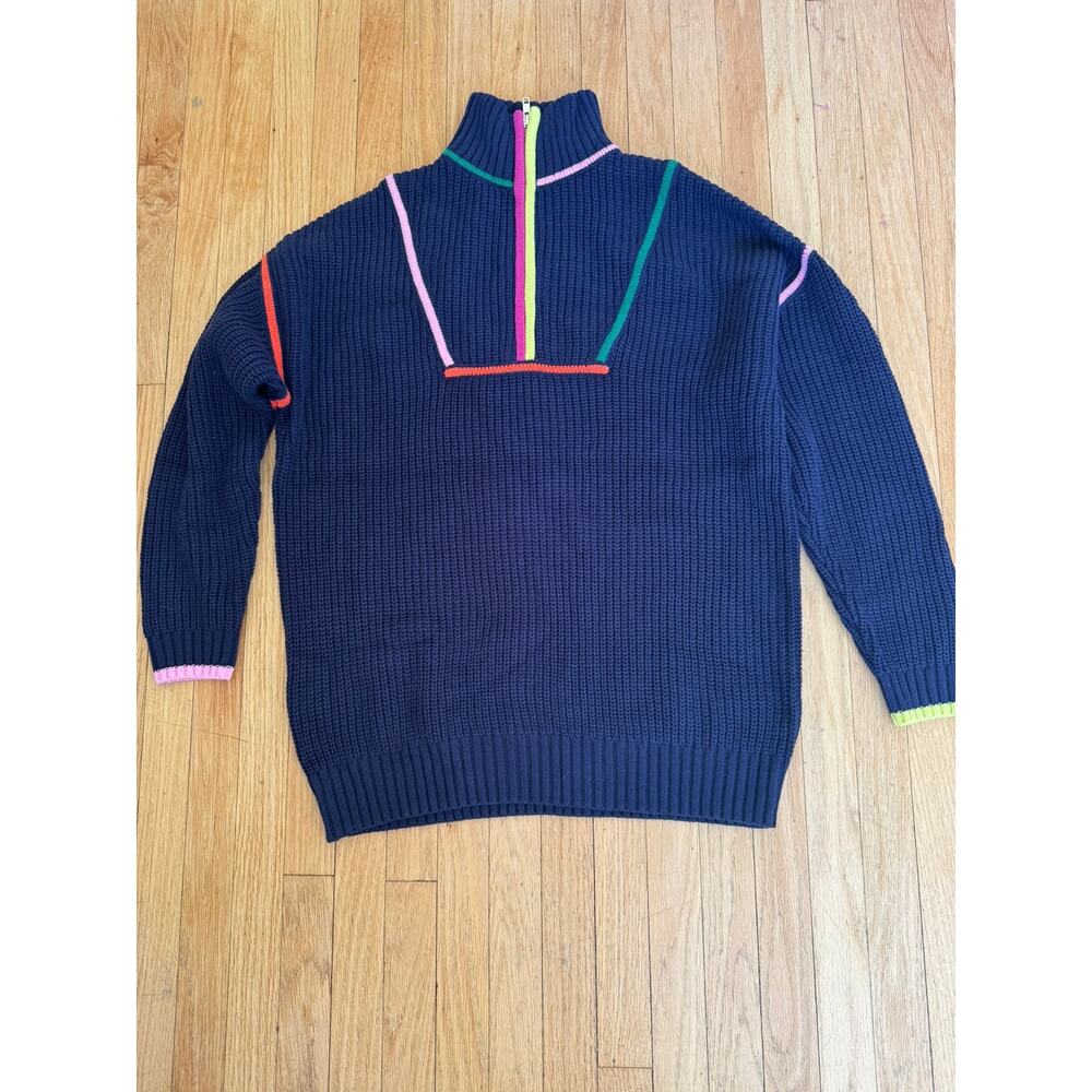 New STAUD hampton sweater in Navy Multi XS